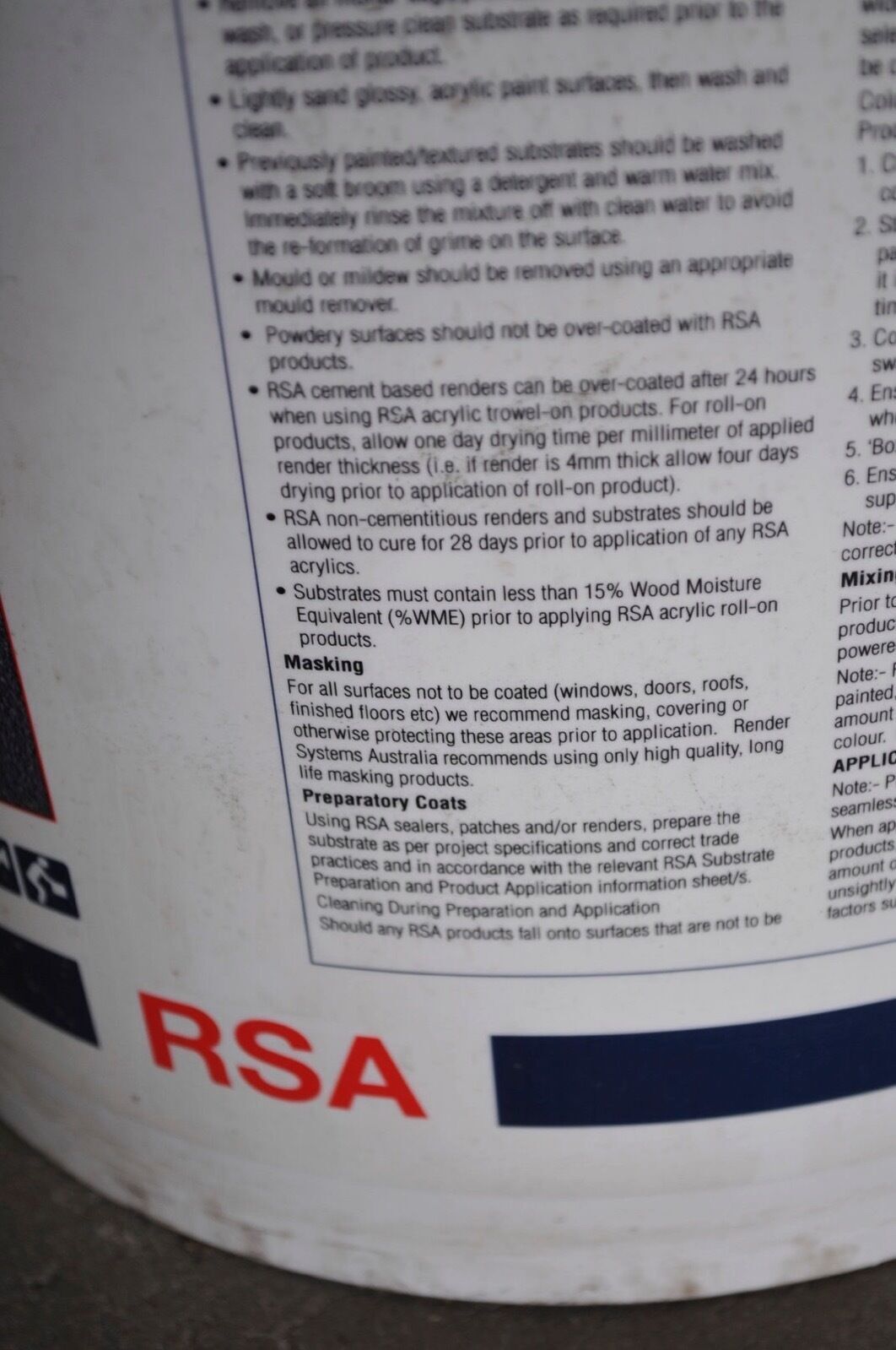 8 x RSA Rendbrane 15L UDB Tubs – New & Sealed