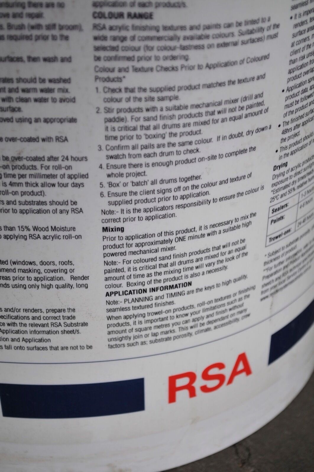 8 x RSA Rendbrane 15L UDB Tubs – New & Sealed