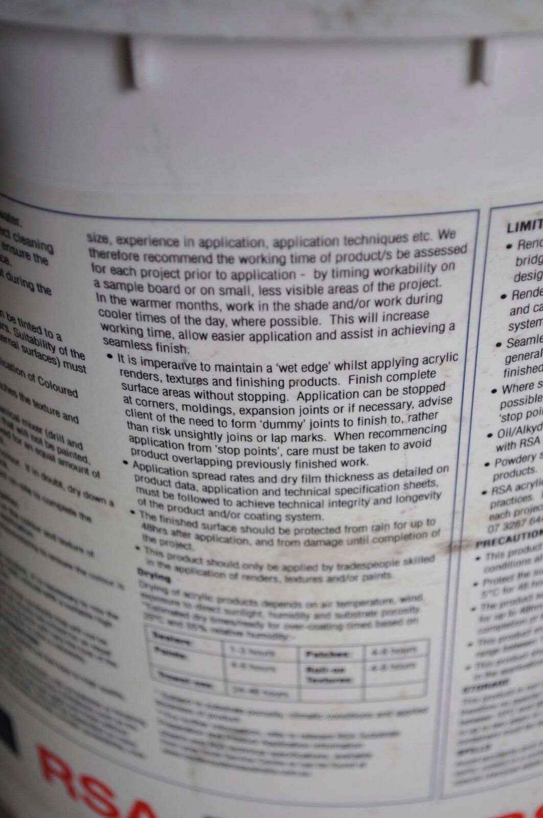 8 x RSA Rendbrane 15L UDB Tubs – New & Sealed