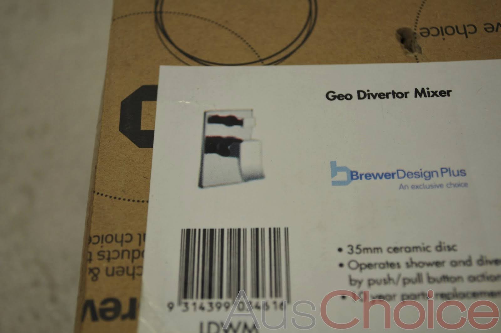 Brewers LDWM Geo Chrome Divertor Mixer for Shower/Bathroom - New, RRP $199.00