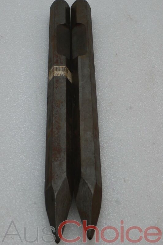 2 x Jackhammer Point Chisel Bits 30mm HEX to Suit TTD90/XP90 40cm