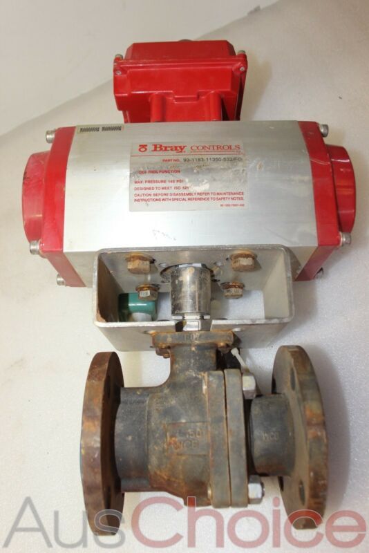 Bray Controls Pneaumatic Control Ball Valve w 50-0406-12670-532 Status Monitor