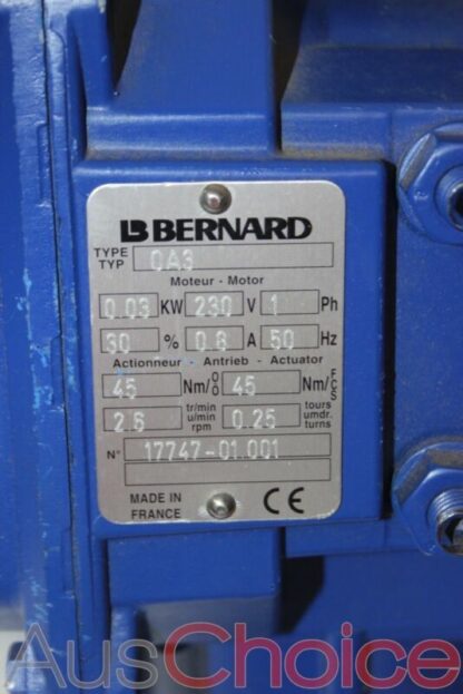 BERNARD OA3 Weatherproof Quarter Turn Actuator