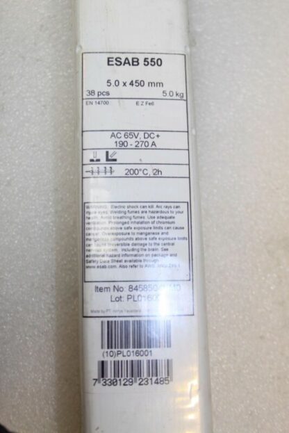 ESAB 550 Hardfacing Welding Electrodes – 5.0mm x 450mm – 5kg (38pc) – New