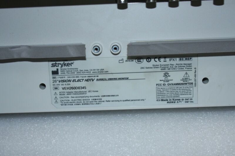 Stryker Vision Elect HDTV 26” Surgical Viewing Monitor – 240-030-960 – No Power Supply Unit