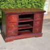 Mahogany Timber Entertainment Unit 6 Drawer TV Unit Stand – 110 x 50 x 76cm