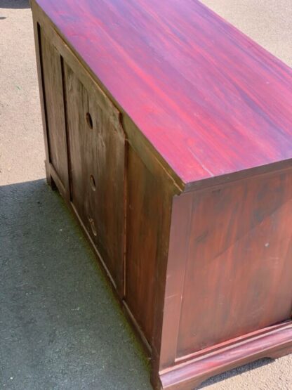 Mahogany Timber Entertainment Unit 6 Drawer TV Unit Stand – 110 x 50 x 76cm