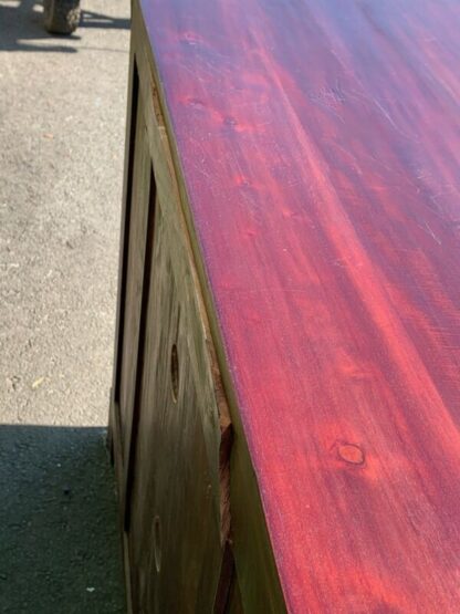 Mahogany Timber Entertainment Unit 6 Drawer TV Unit Stand – 110 x 50 x 76cm