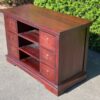 Mahogany Timber Entertainment Unit 6 Drawer TV Unit Stand – 110 x 50 x 76cm