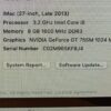 2013 Apple iMac 27″ 3.2Ghz i5 8GB DDR3 1TB HDD (EMC 2639)