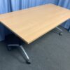 1600 x 800 Beech Tilting Flip Top Folding Office Table on Wheels – RRP $475.00