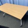 1600 x 800 Beech Tilting Flip Top Folding Office Table on Wheels – RRP $475.00
