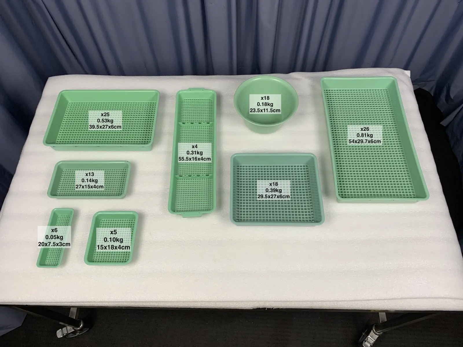 Bulk lot of 115x Instrument Sterilisation Sterilization Trays