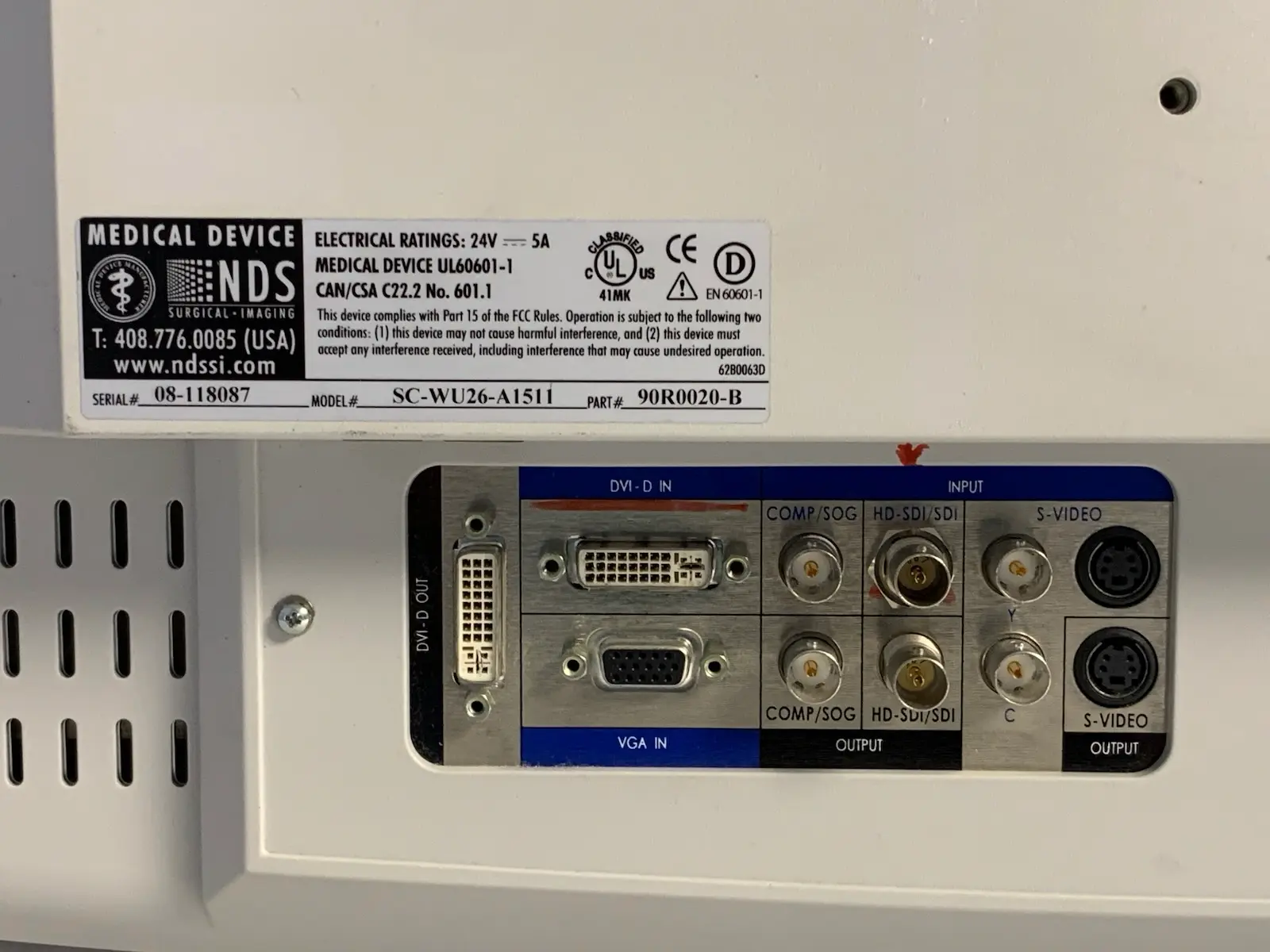 NDS Radiance SC-WU26-A1511 26″ FHD Surgical LCD Monitor – Part No: 90R0020-B