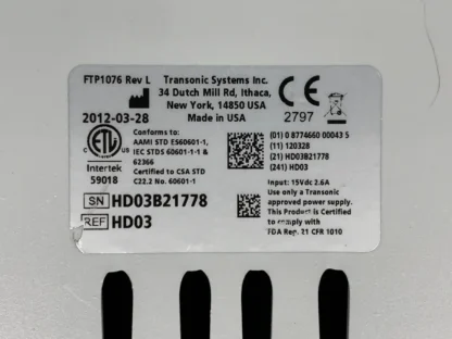 Transonic System Inc. HD03 Hemodialysis Monitor