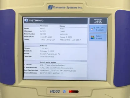 Transonic System Inc. HD03 Hemodialysis Monitor