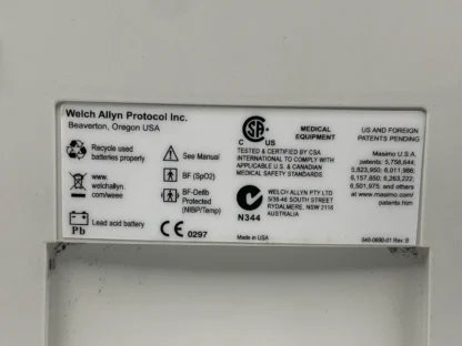 Welch Allyn 53S00 Vital Sign Monitor w Accs - 007-0429–00