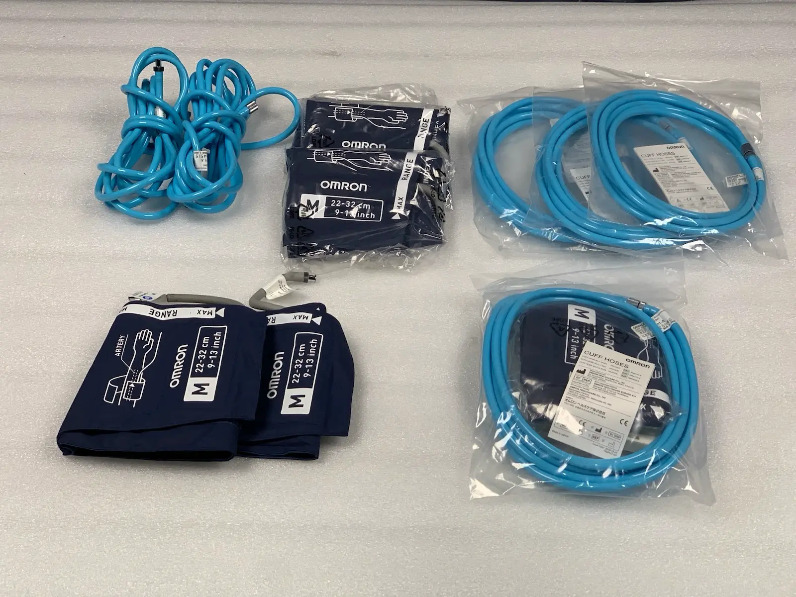 6x Omron Blood Pressure Cuff & Cuff Hoses - Medium 22-32cm