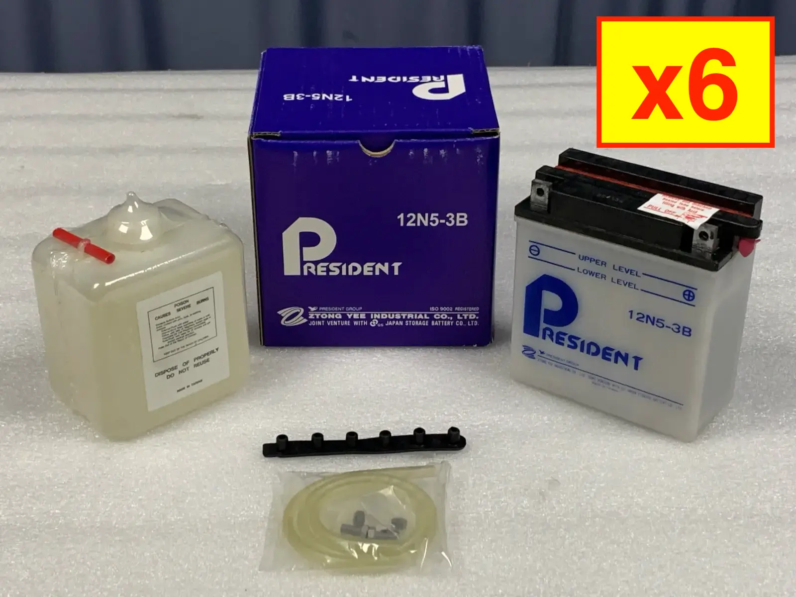 6x President 12N5-3B Flooded Motorcycle Power Sport Battery