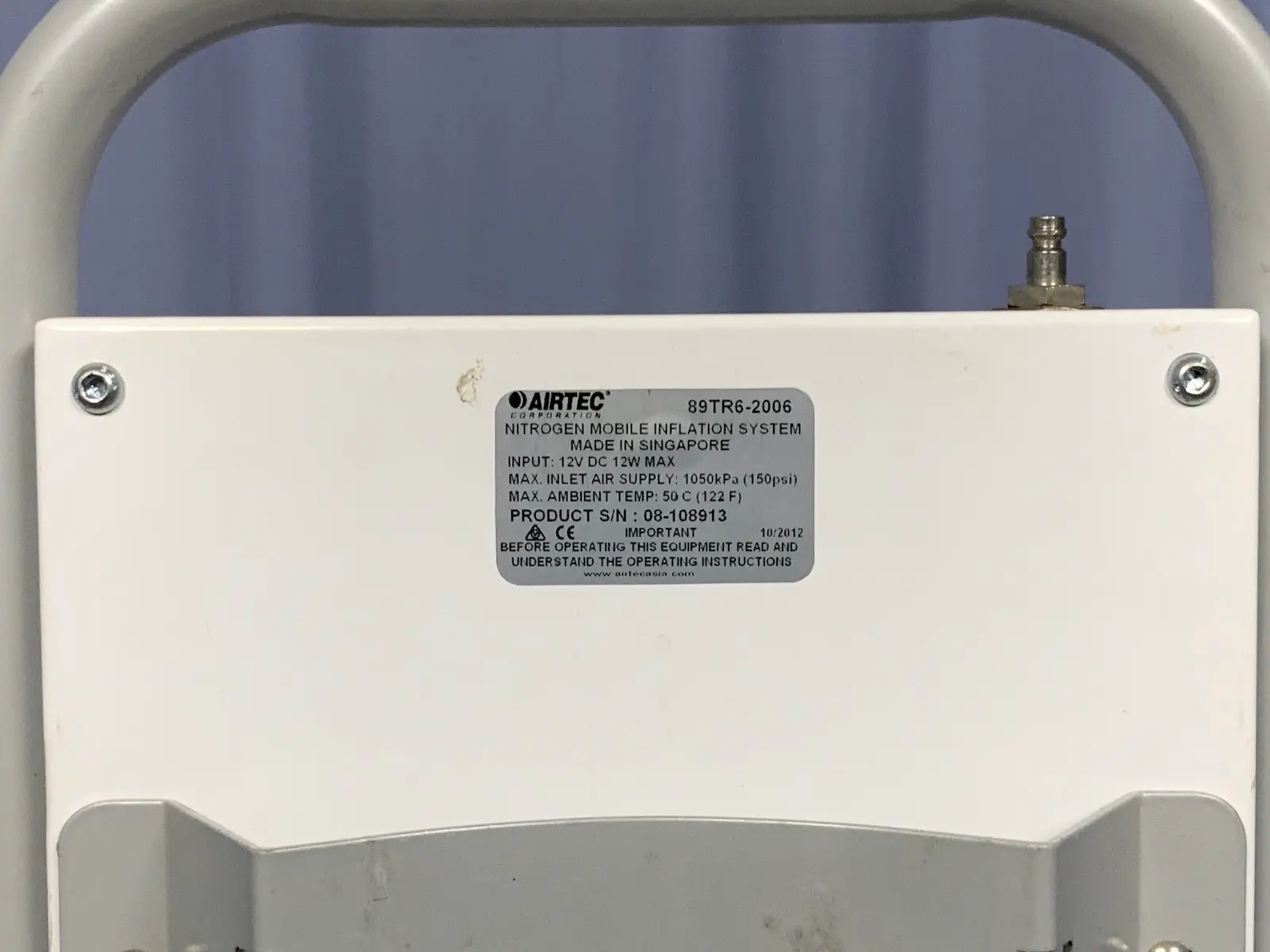 Airtec 89TR6-2006 Nitrogen Mobile Tyre Inflation System