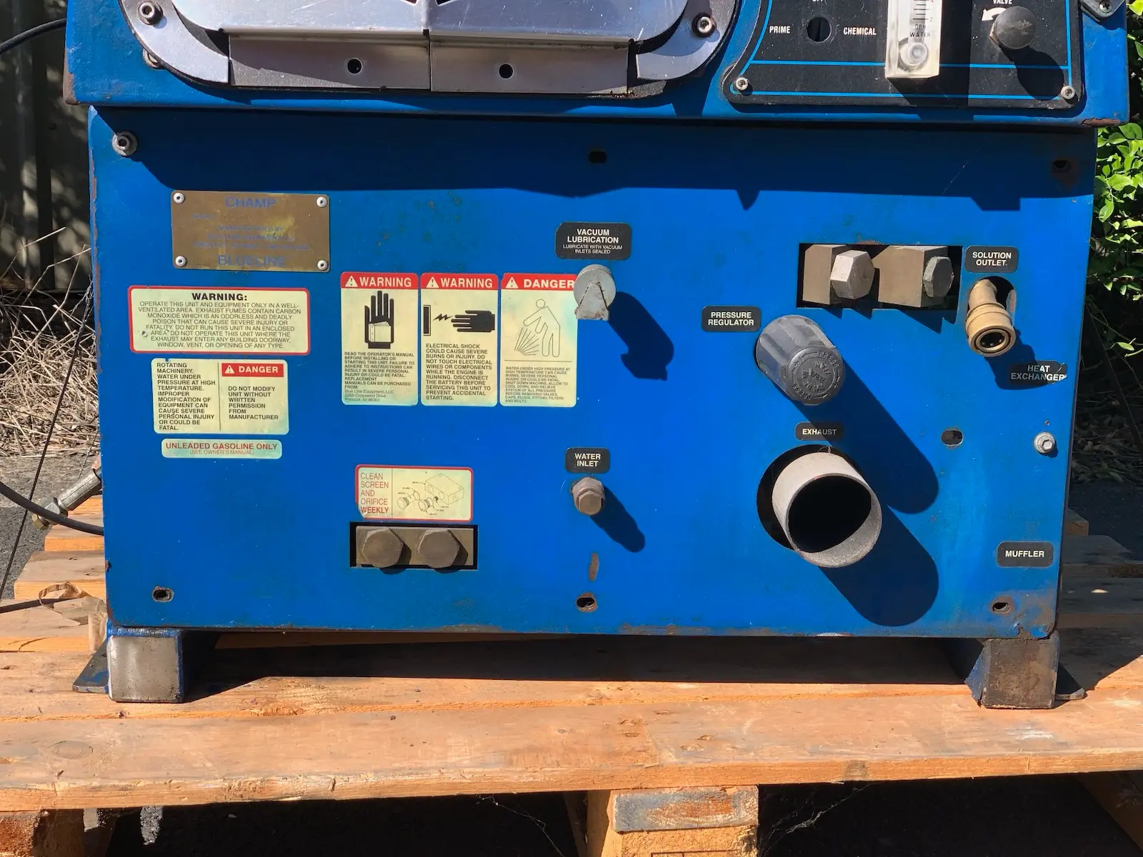 Blueline Champ Truck Mount Carpet Cleaning Shampoo Machine Unit - As Is