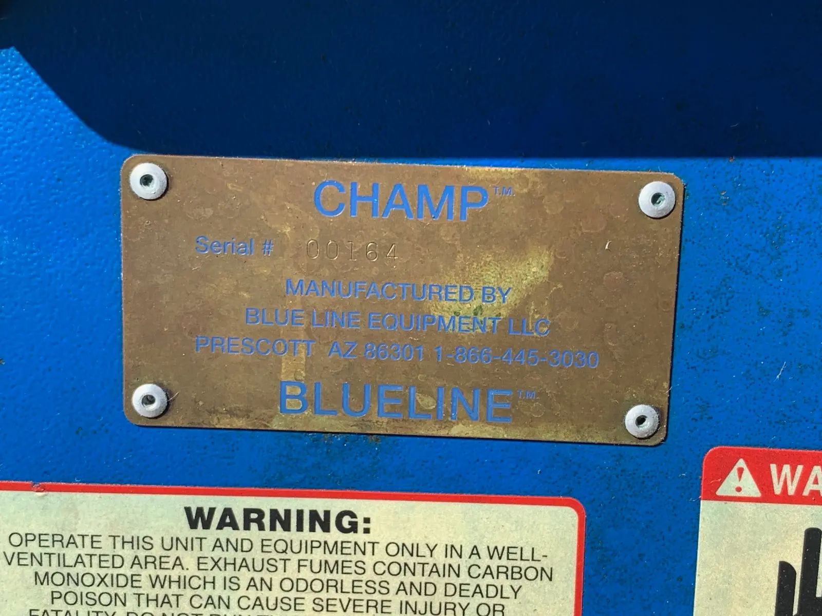 Blueline Champ Truck Mount Carpet Cleaning Shampoo Machine Unit - As Is