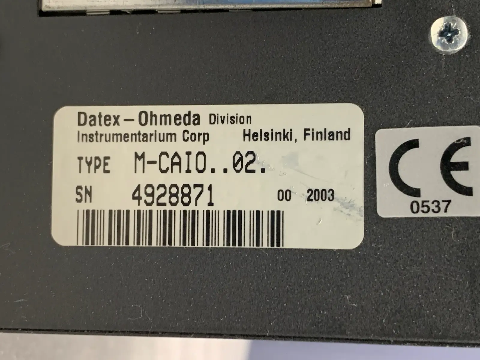 Datex Ohmeda M-CAIO 02 Agent Gas Module