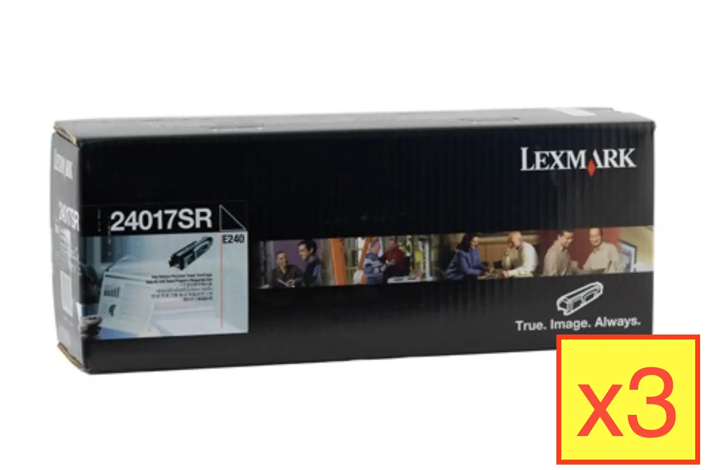 3x Lexmark 24017SR E240 Laser Toner Cartridge - Genuine Original