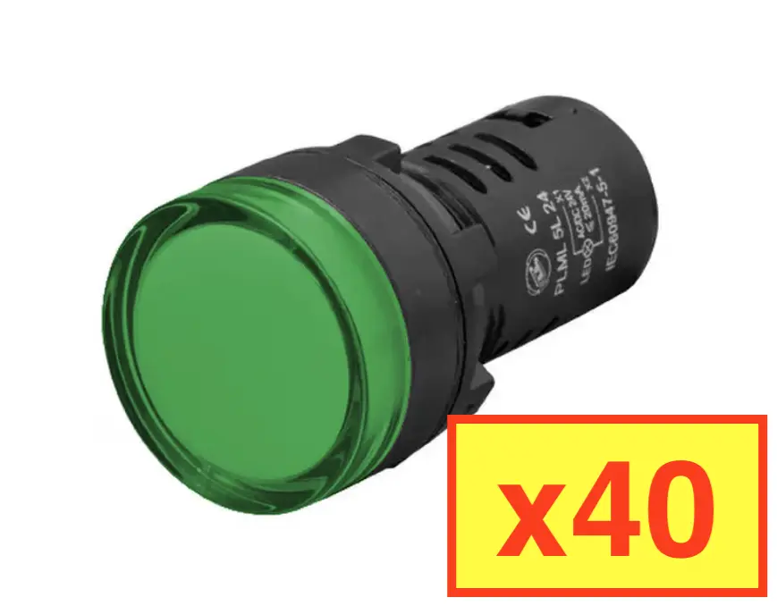 40x Tend TN2D2G 220VAC Green LED Indicator Light