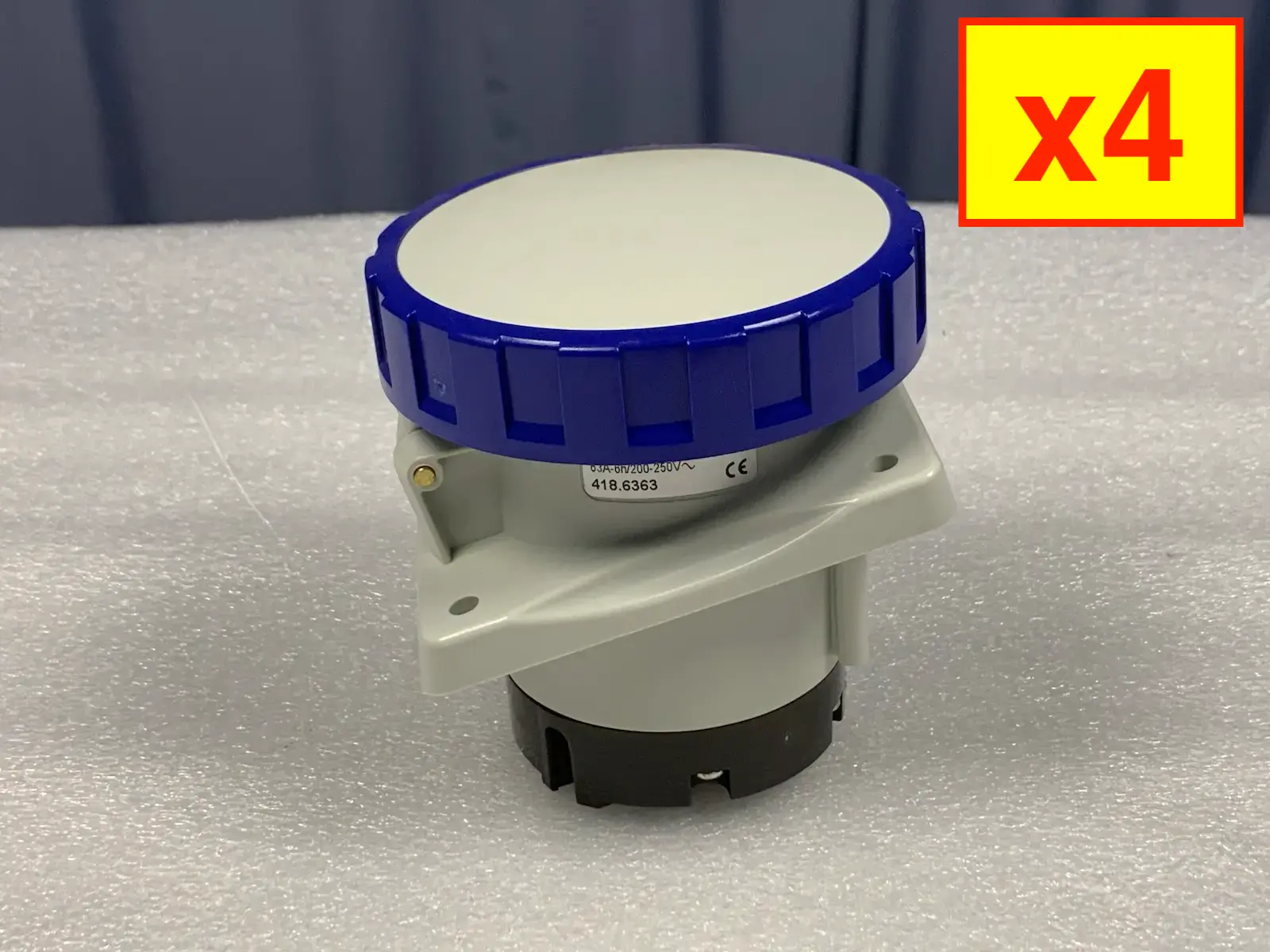 4x Scame 418.6363 Optima Flush Mount Socket 2P+E IP66/IP67 63A 6h - Used