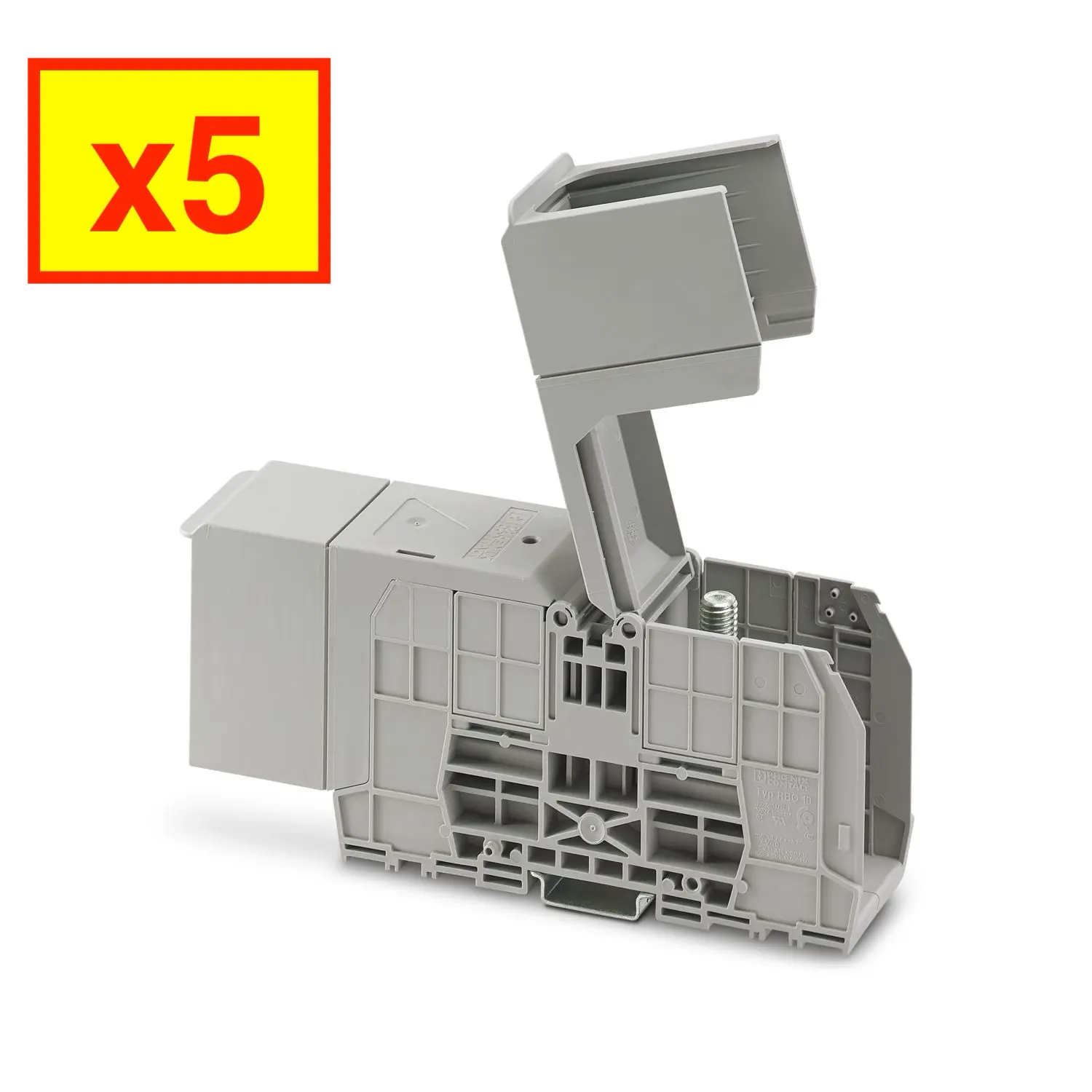 5x Phoenix Contact RBO 10-HC DIN Rail Bolt Connection Terminal Block