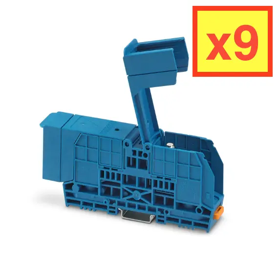 9x Phoenix Contact RBO 8-HC BU Rail Bolt Connection Terminal Blocks