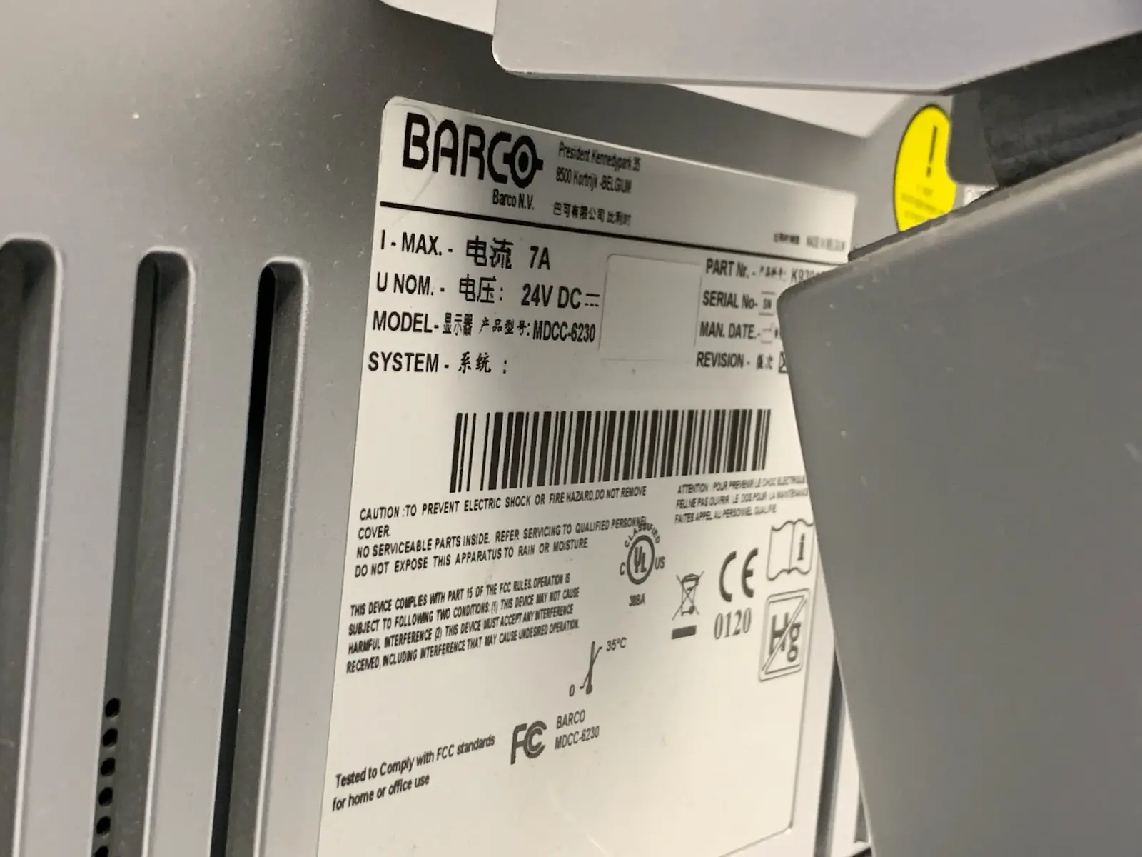 Barco Coronis Fusion MDCC-6230 30" 6MP Colour Color Radiology Monitor - AS IS