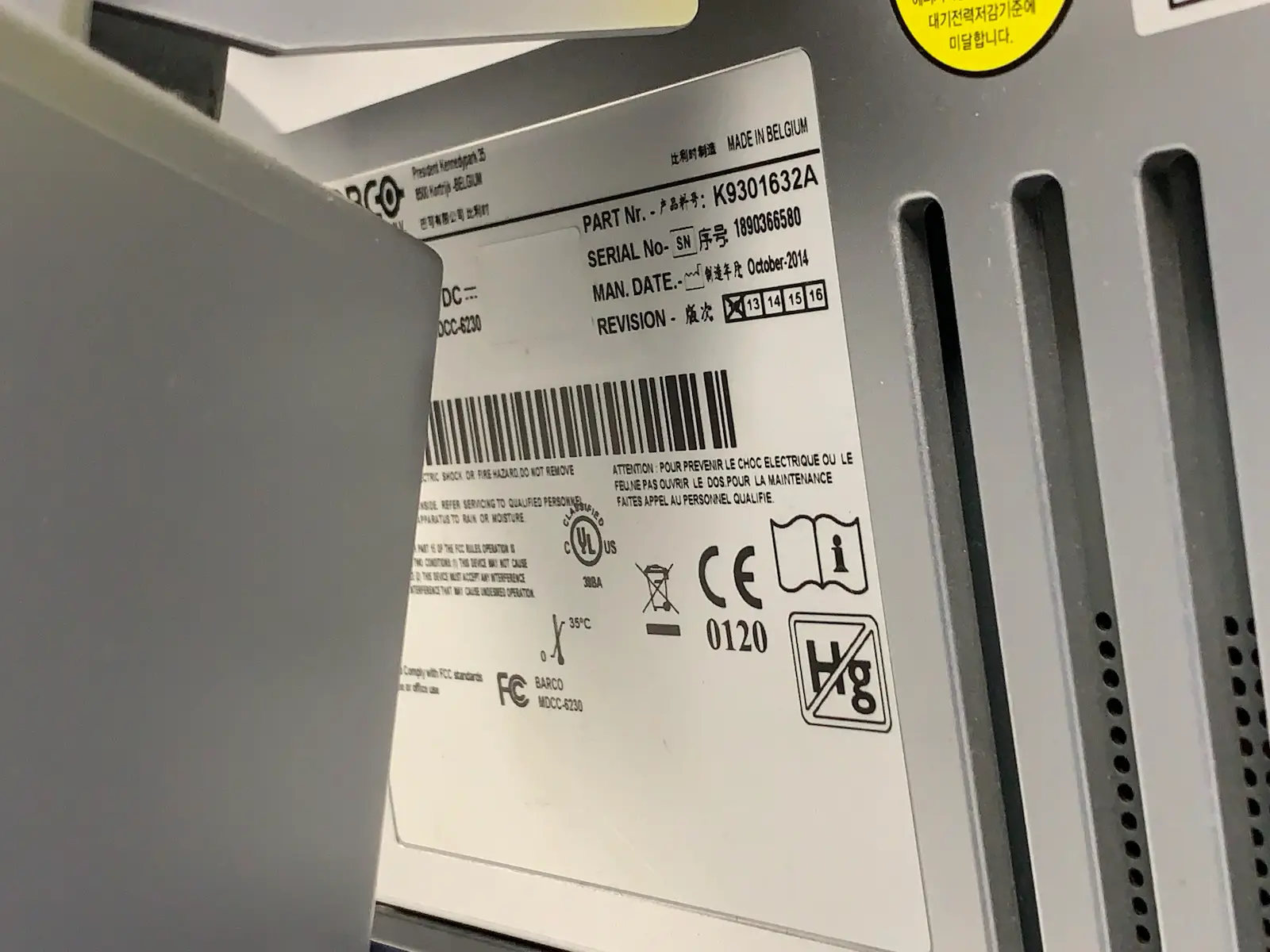 Barco Coronis Fusion MDCC-6230 30" 6MP Colour Color Radiology Monitor - AS IS