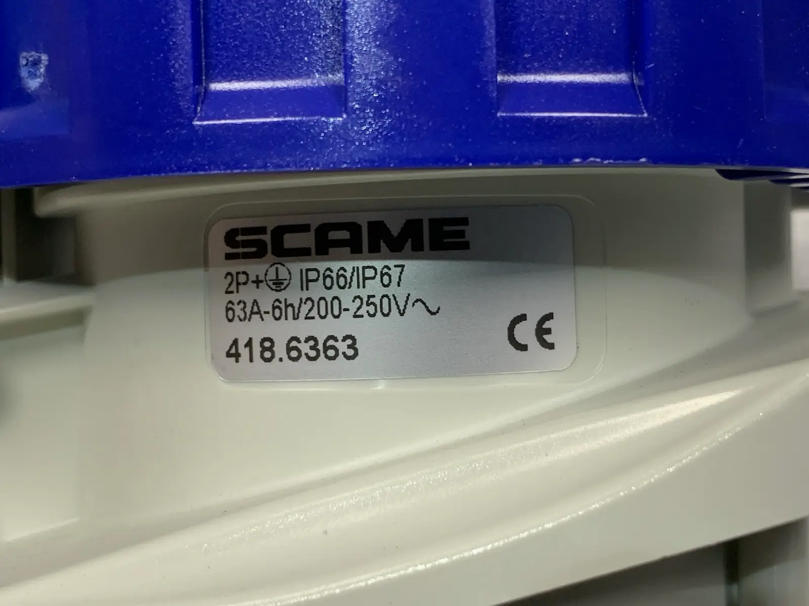 Scame 418.6363 Optima Flush Mount Socket 2P+E IP66/IP67 63A 6h