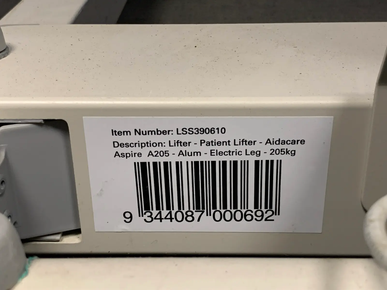 Aidacare Aspire A205 Aluminium Electric Leg 205kg Patient Lifter Hoist