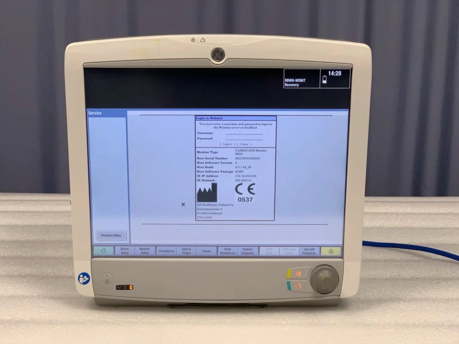 GE Healthcare Carescape B650 Patient Monitor - v2 6ORP