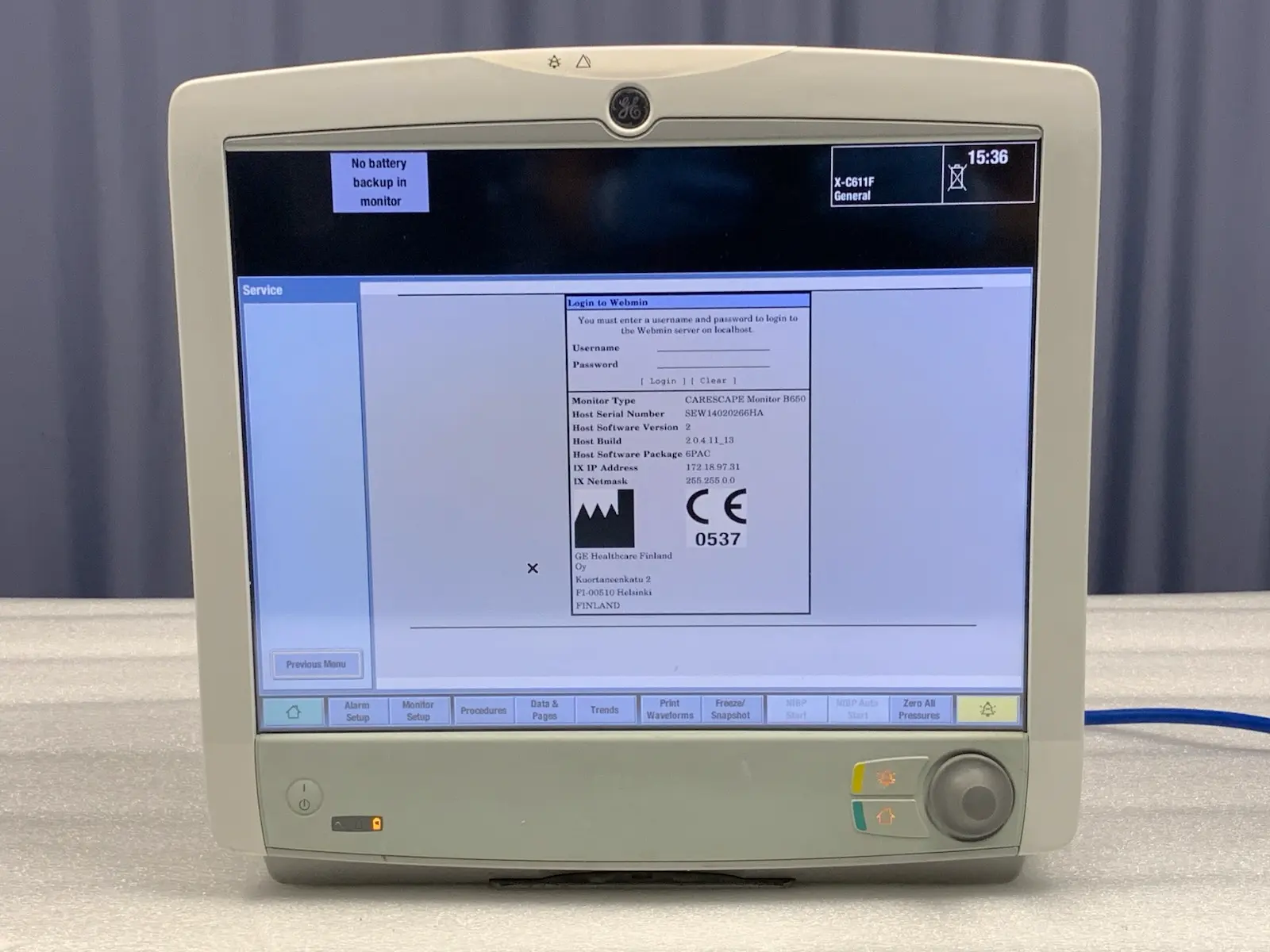 GE Healthcare Carescape B650 Patient Monitor - V2 6PAC Version 2