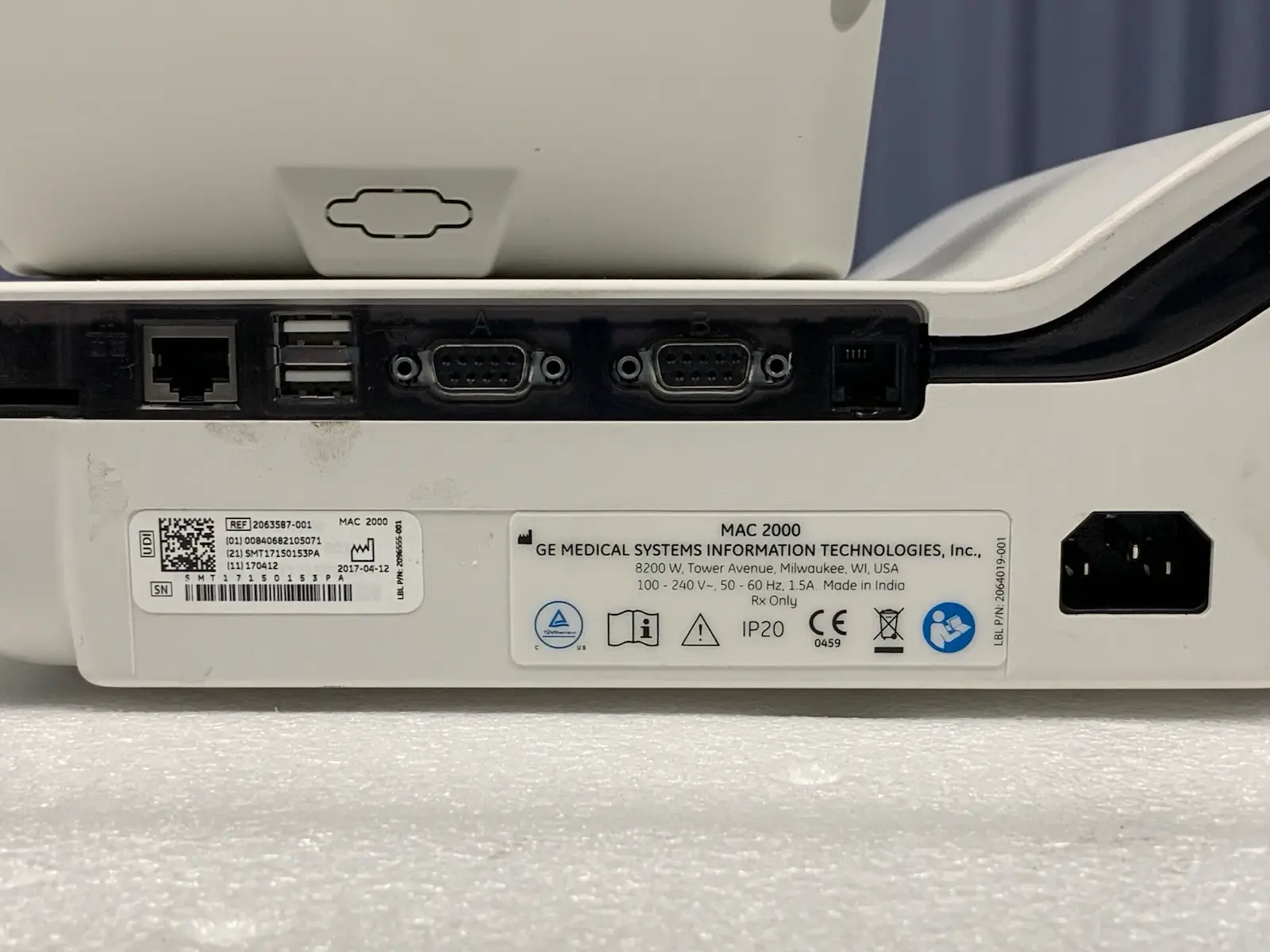 GE MAC 2000 12 Channel Resting ECG Electrcardiograph w Multi-Link