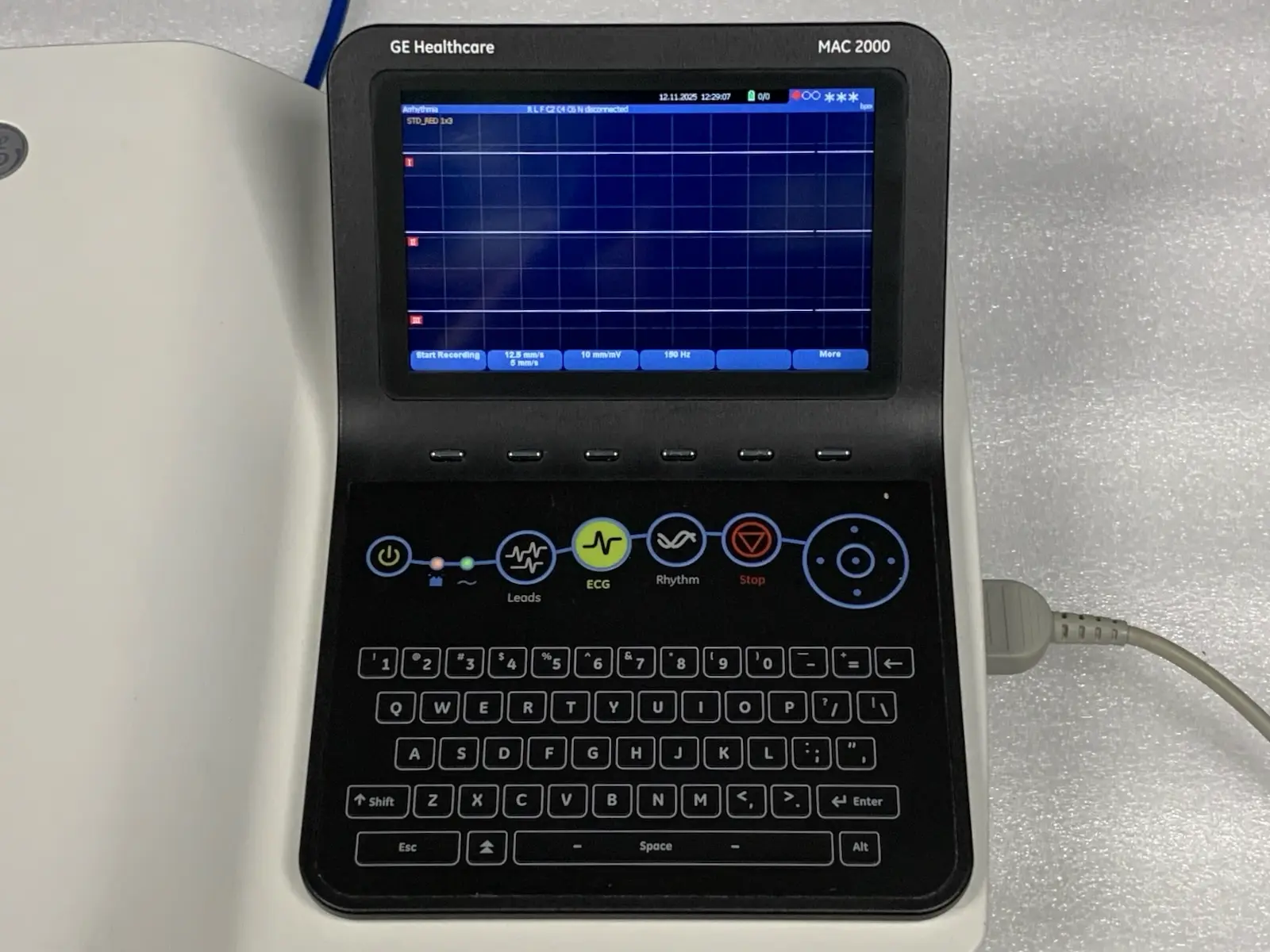 GE MAC 2000 12 Channel Resting ECG Electrcardiograph w Multi-Link