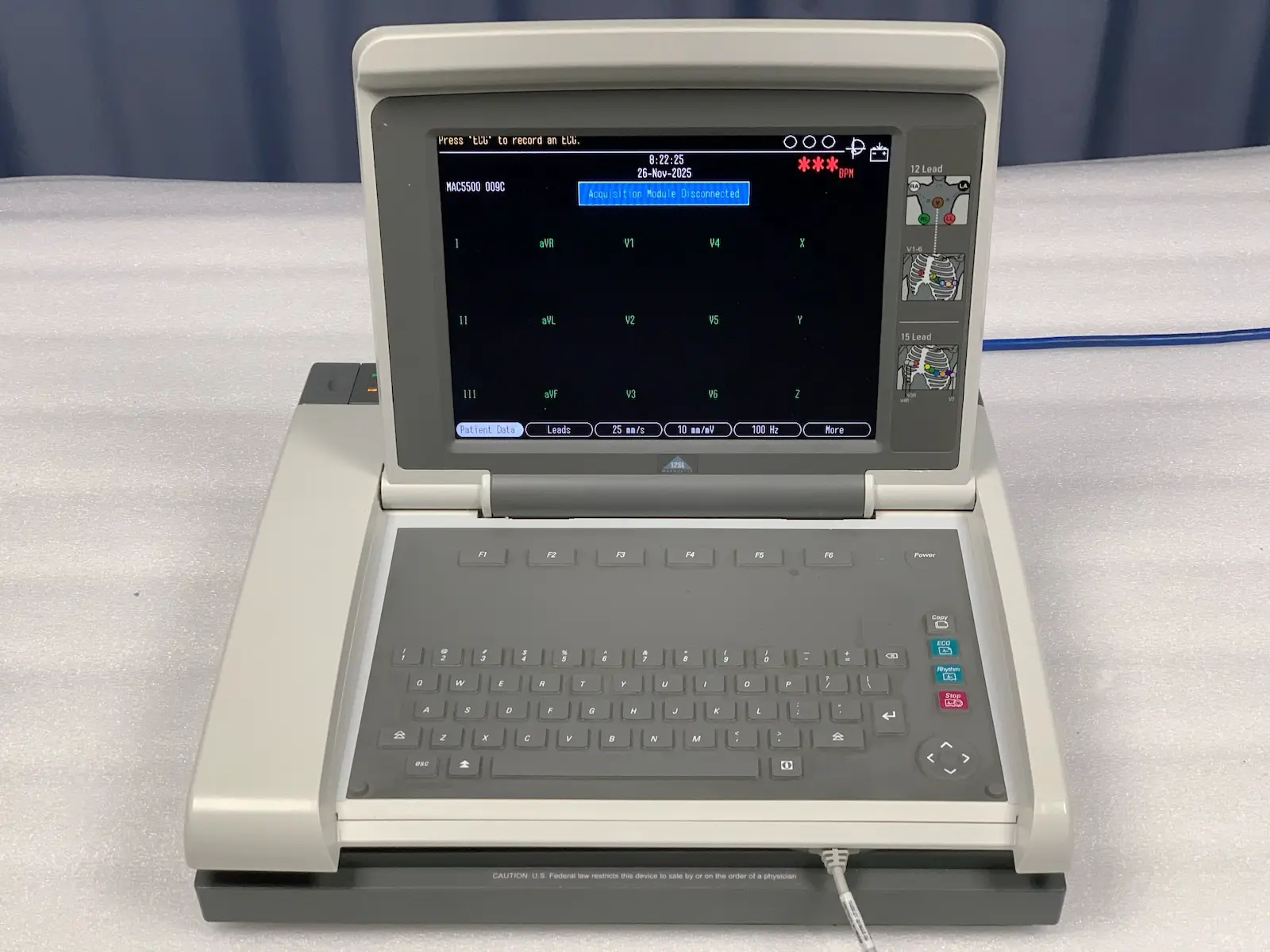 GE MAC 5500 ECG EKG Electrocardiograph w Assy CAM 14 Module