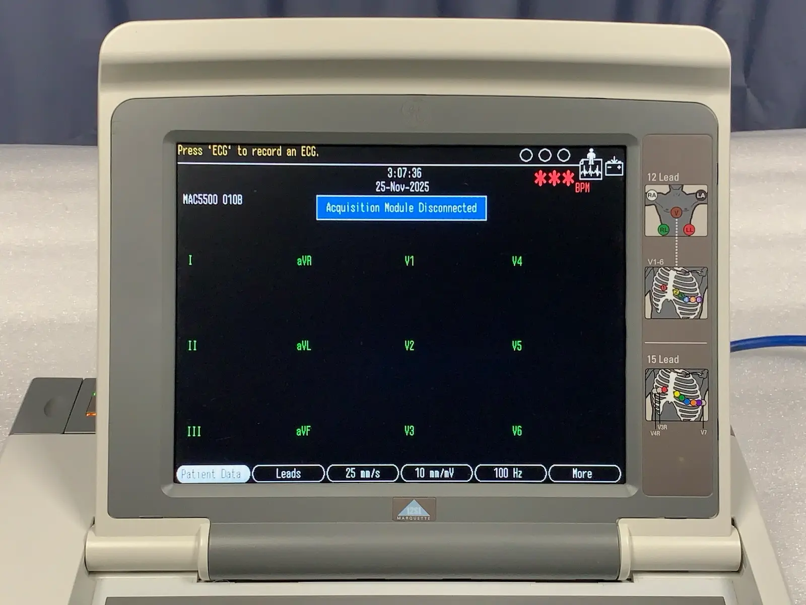 GE MAC 5500 HD ECG EKG Electrocardiograph w CAM 14 Module