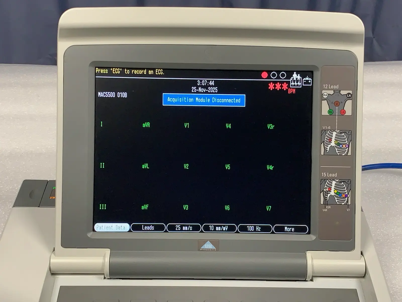 GE MAC 5500 HD ECG EKG Electrocardiograph w CAM 14 Module