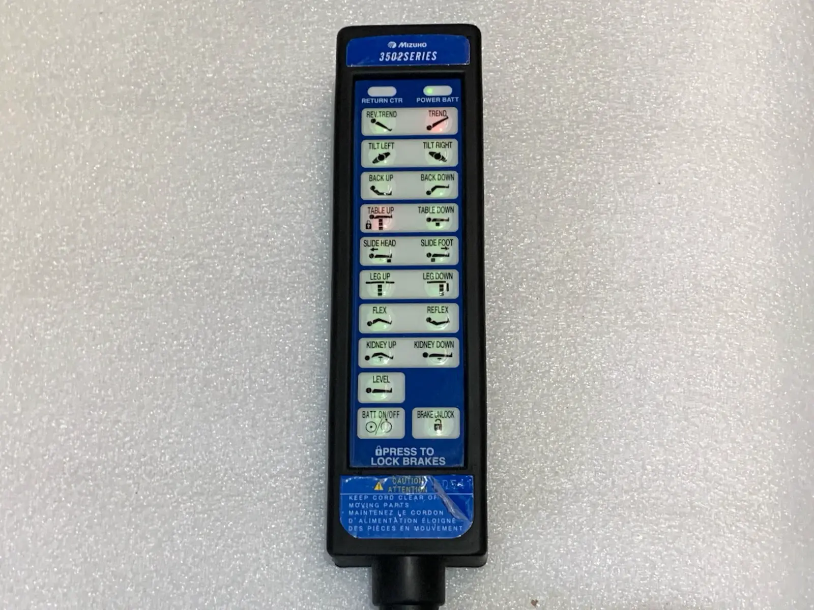 Mizuho MOT-3502X 315kg Max Surgical Operating Table w Mattress + Hand Control