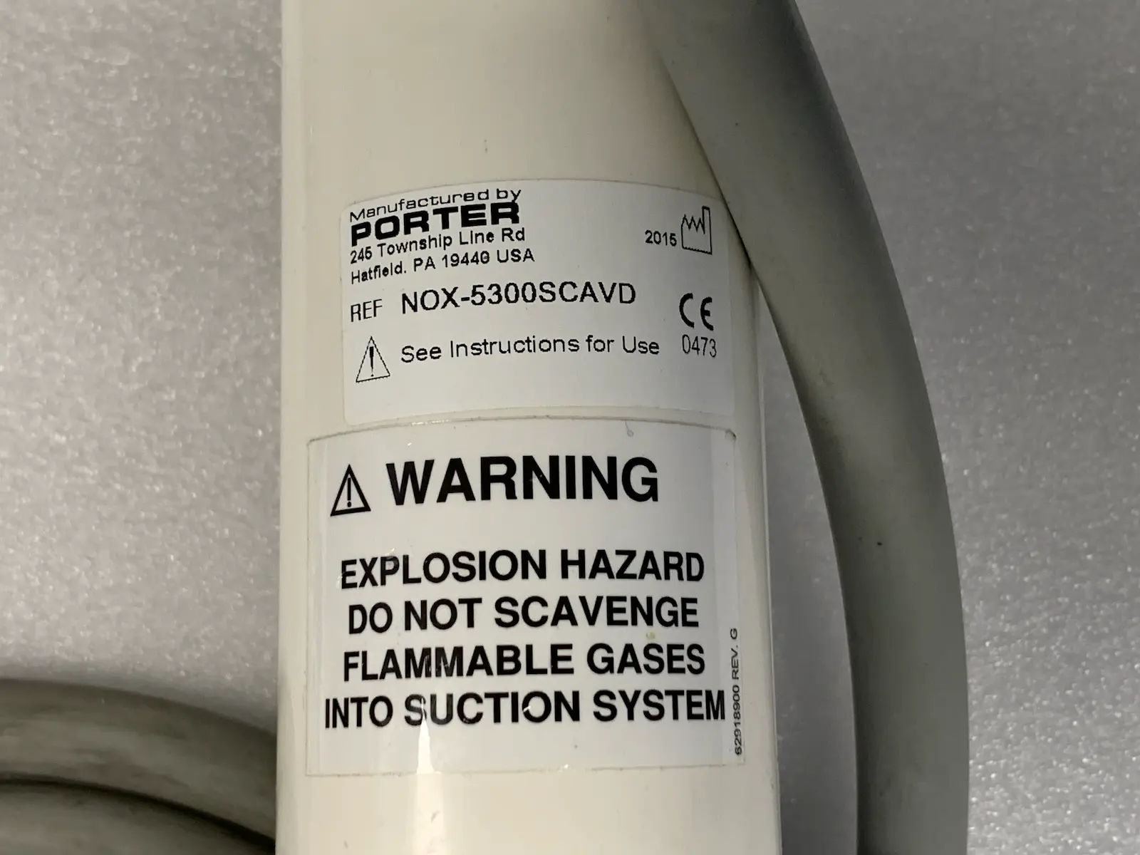 Parker Porter NOX-5000HD Nitronox Anesthesia Unit w Accs