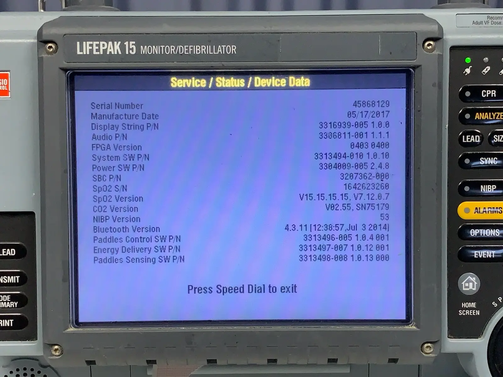 Physio Control Lifepak 15 12 Lead Version 4 V4 CO2 SpO2 NIBP ECG