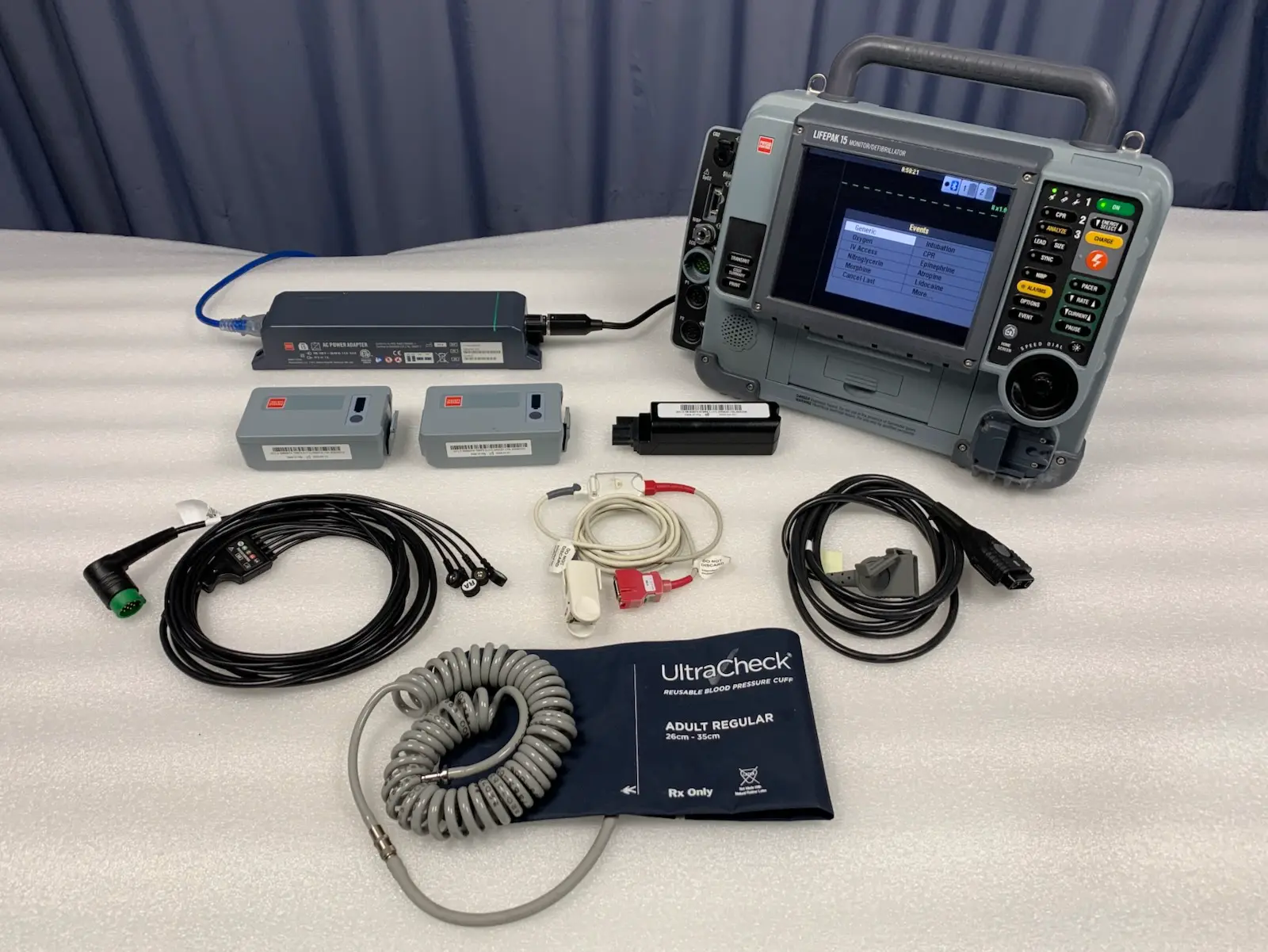 Physio Control LifePak 15 CO2 Monitor w Acc - Version 4 w AC Power Adapter