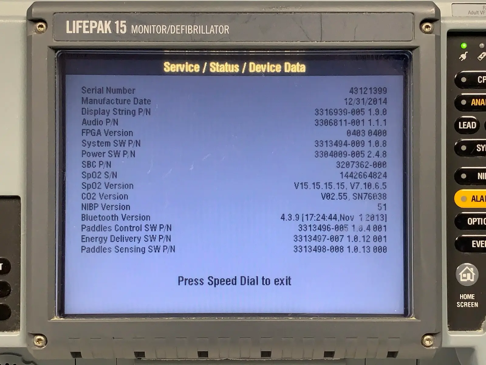 Physio Control Lifepak 15 Version 4 V4 CO2 SpO2 NIBP ECG IP