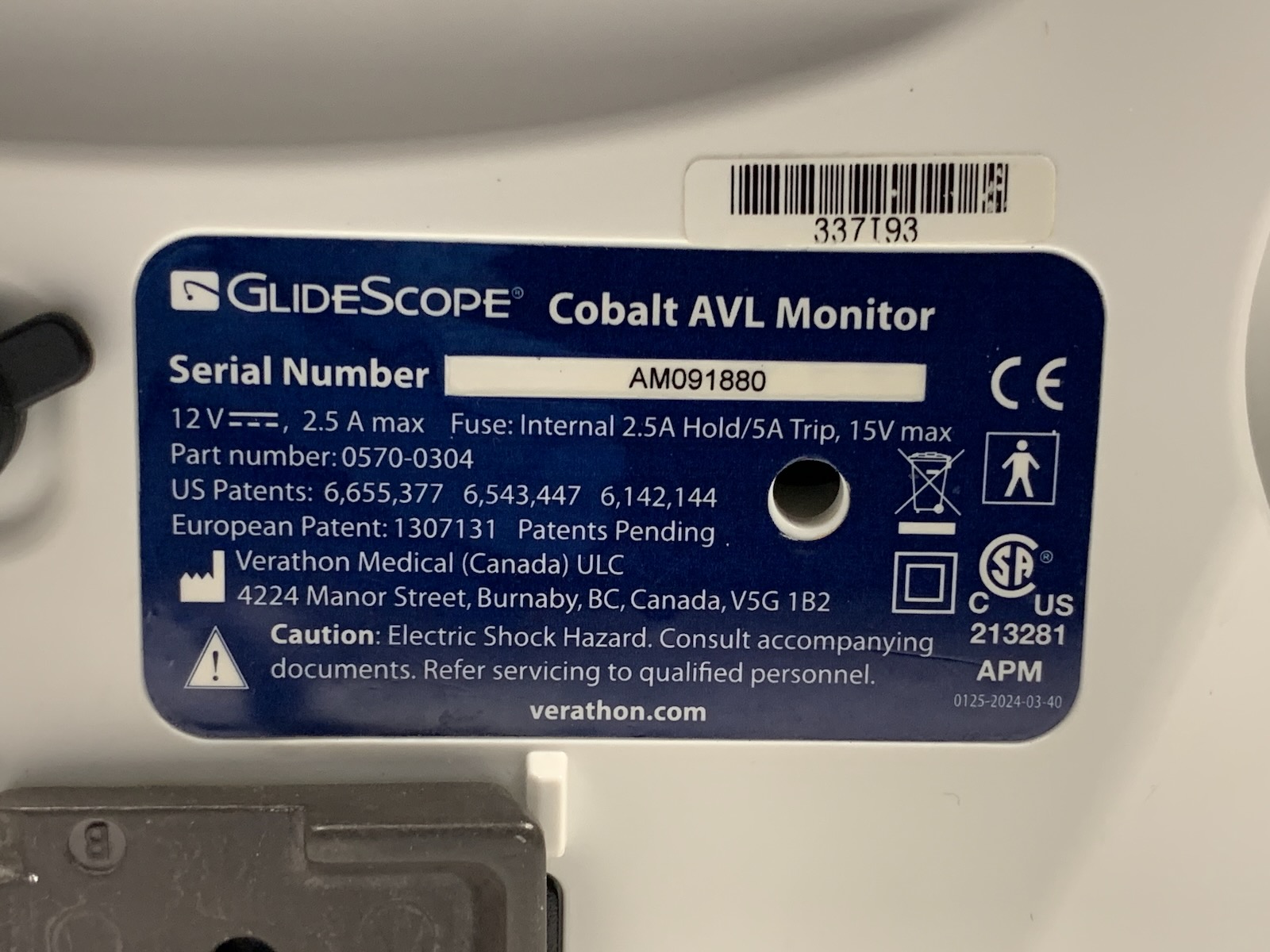 Verathon GlideScope Cobalt AVL Monitor Video Laryngoscopes w Reusable Baton