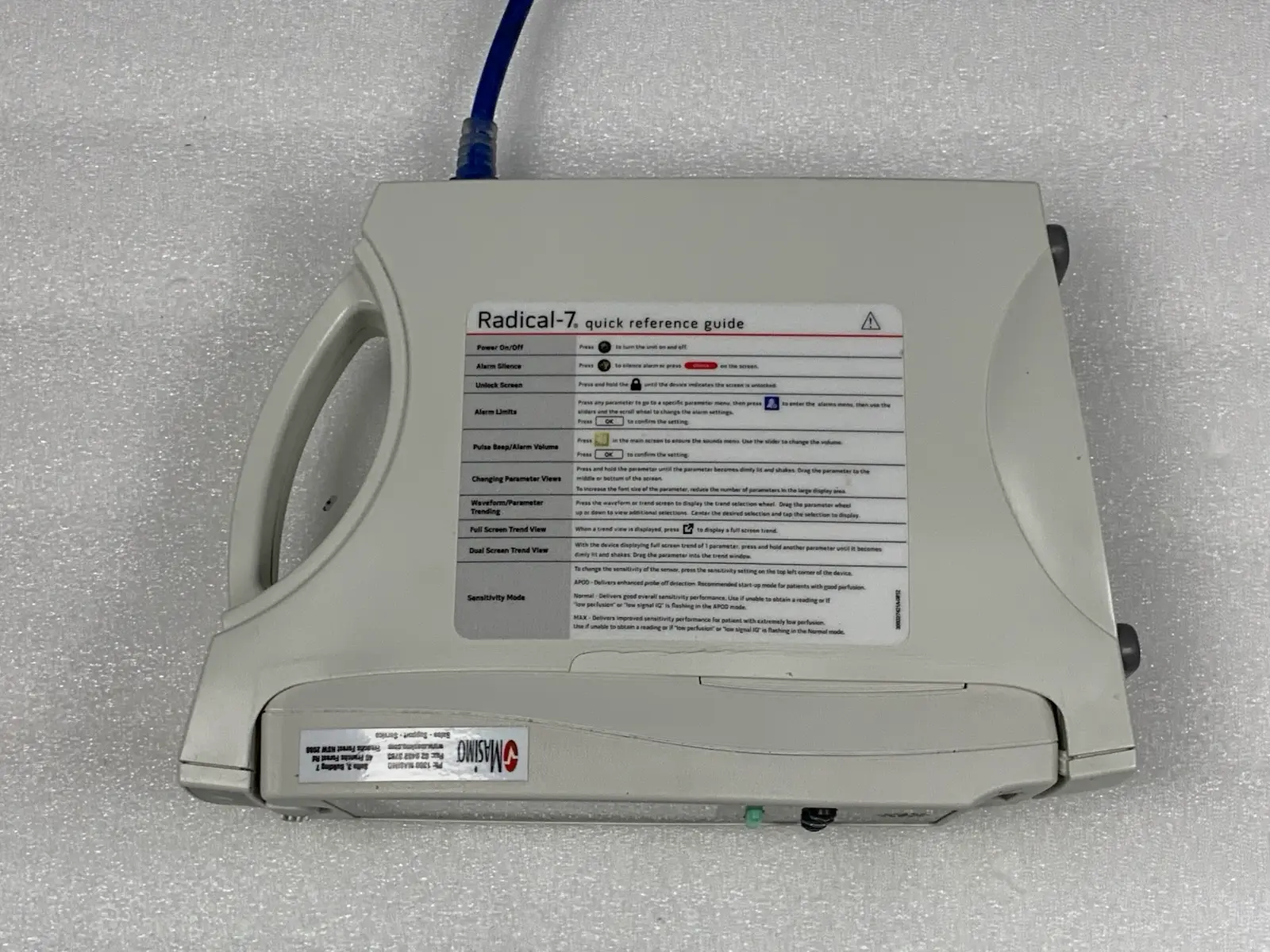 Masimo Radical-7 Signal Extraction Pulse CO-Oximeter w Charging Station - RDS-1